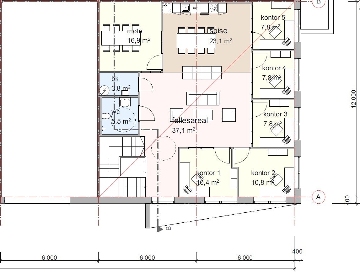 Forslag til kontor løsning. Galleribilde