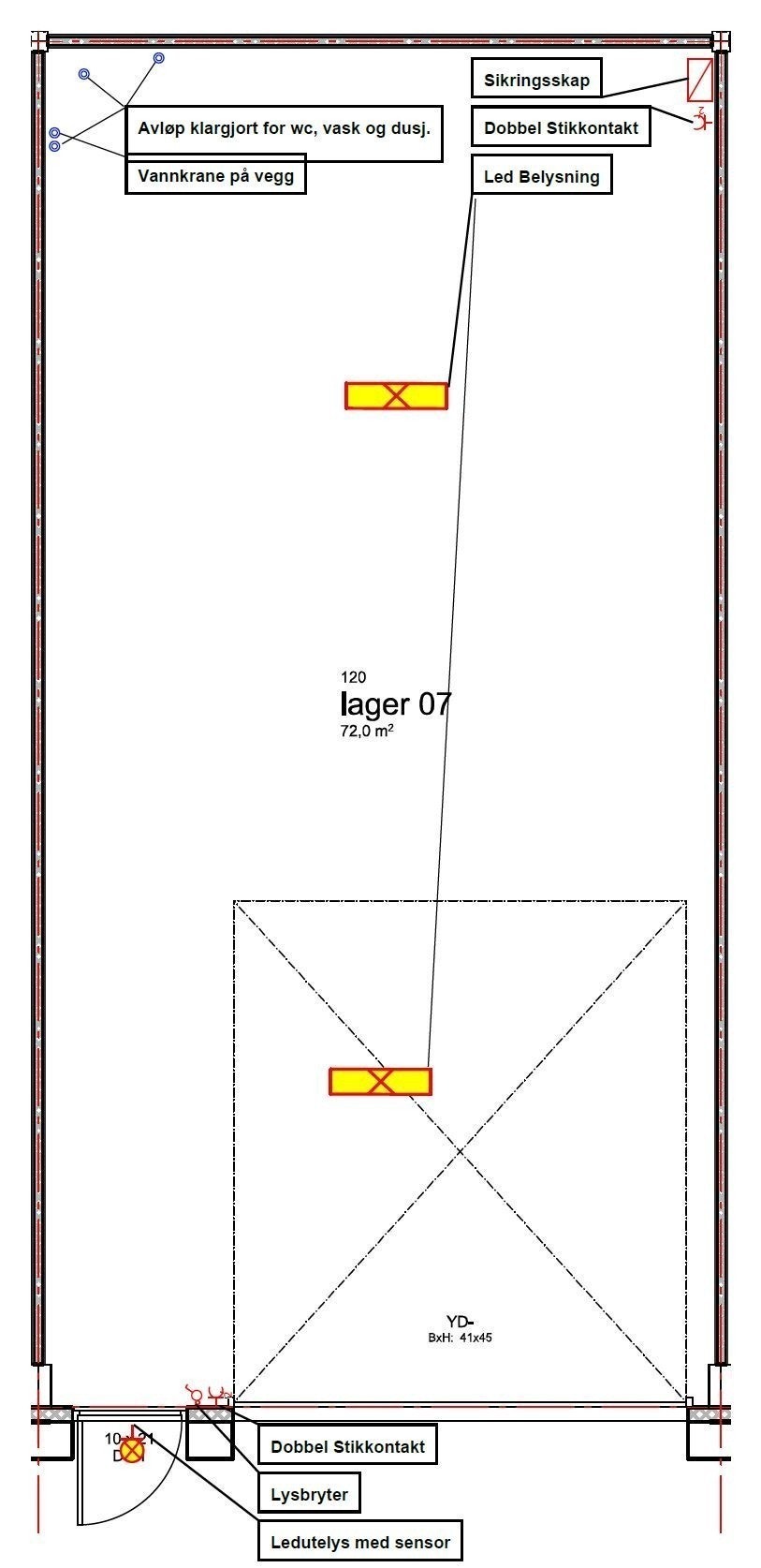 72m2 = 12m x 6m Galleribilde