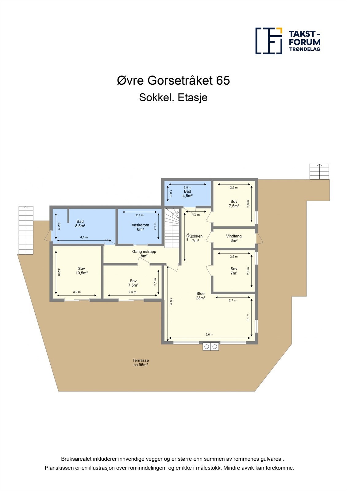 Planskisse sokkeletasje. Galleribilde