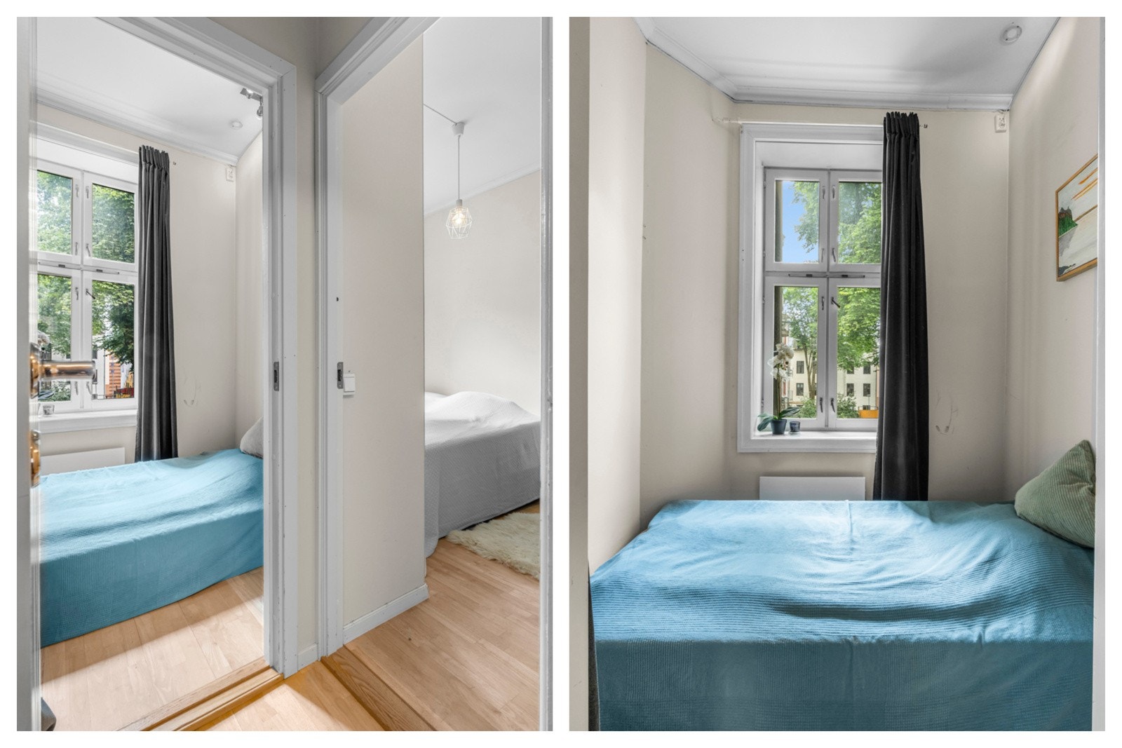 Det andre soverommet har plass til seng og hyller. Galleribilde