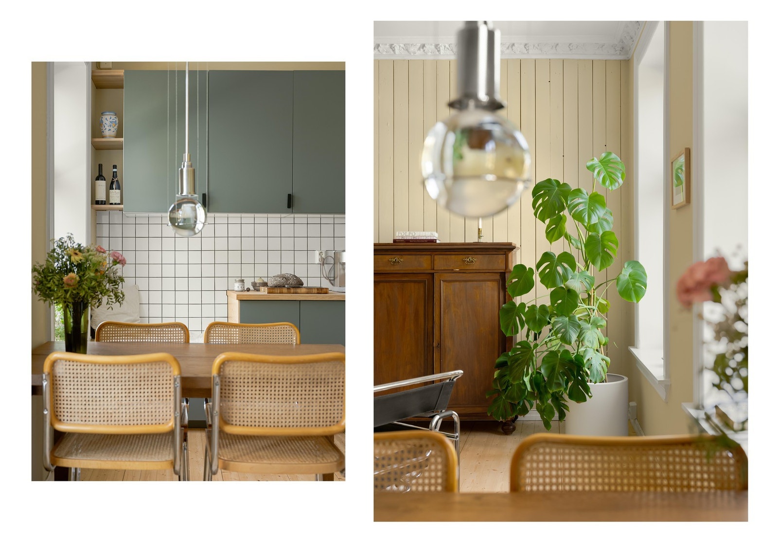 Kjøkkenet ble pusset opp i 2021, og har slett innredning og rikelig med oppbevaringsplass. Galleribilde