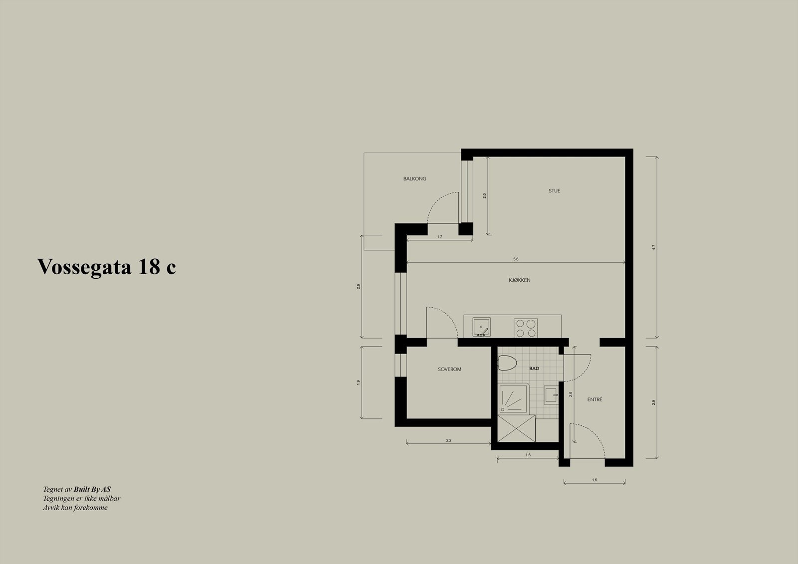 Plantegning Vossegata 18 C Galleribilde