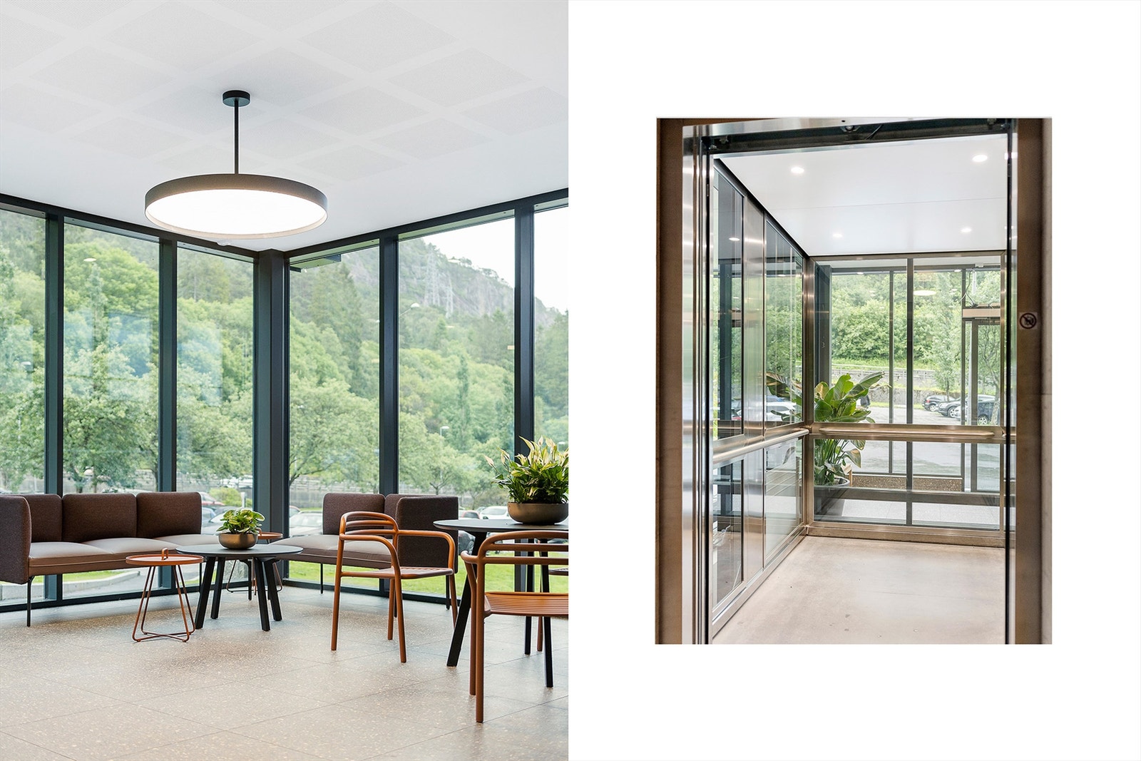 inngangspartiet til boligblokken er innbydende og moderne. Galleribilde