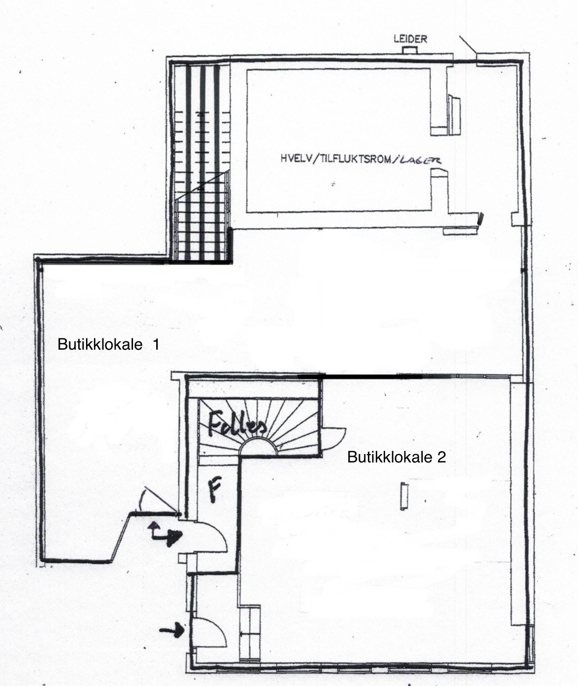 Alt. 2:
Butikklokale første etasje Galleribilde