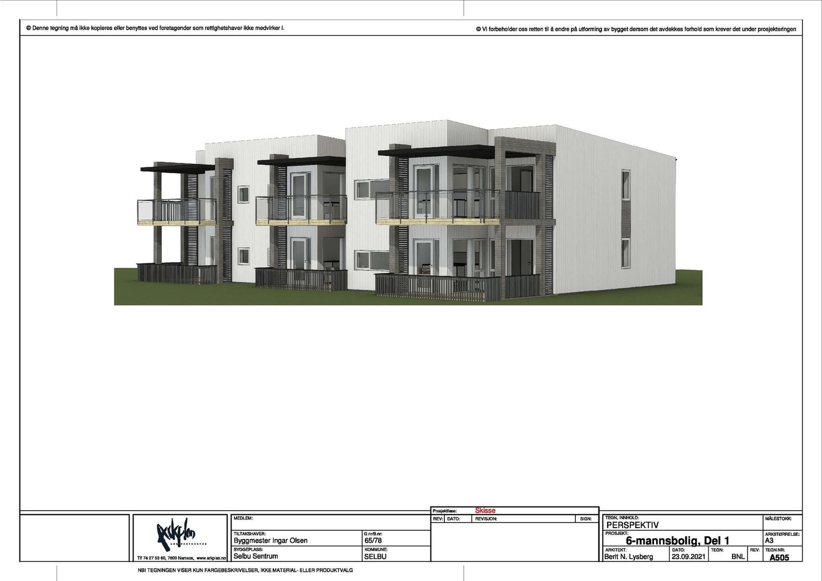 Fasadetegninger av planlagt prosjekt. Galleribilde