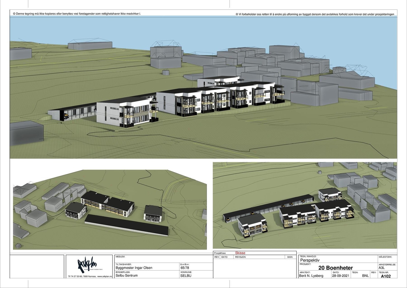 Nåværende eier hadde planlagt et leilighetsprosjekt på 20 leiligheter på tomta. Tegninger ligger vedlagt i salgsoppgave. Galleribilde