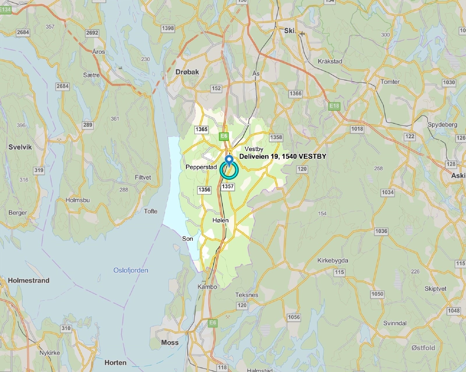 Deliveien 19 - Beliggenhet Galleribilde