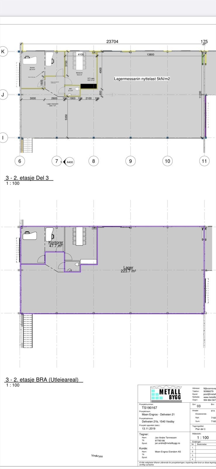 Deliveien 19 - Plantegning mesanin Galleribilde