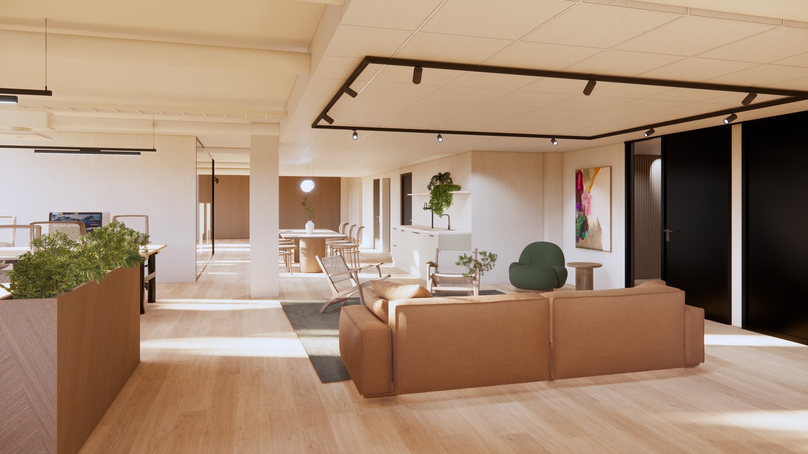 3D-illustrasjon - kontor Galleribilde