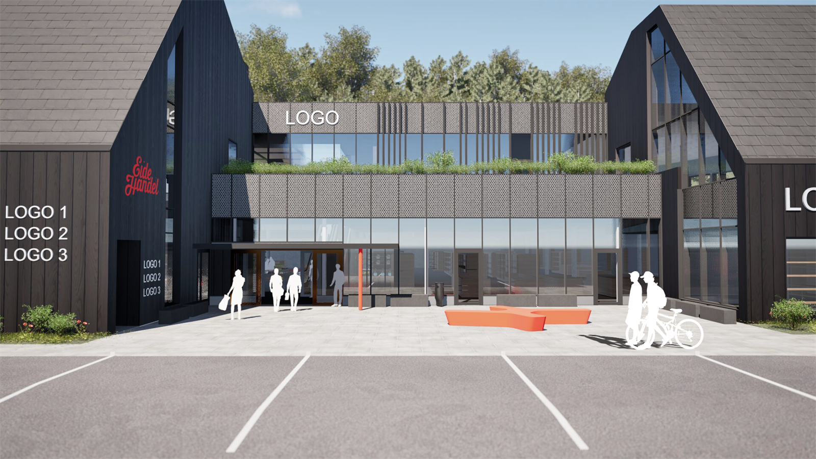 Illustrasjon utvendig, nye Eide Handel Galleribilde