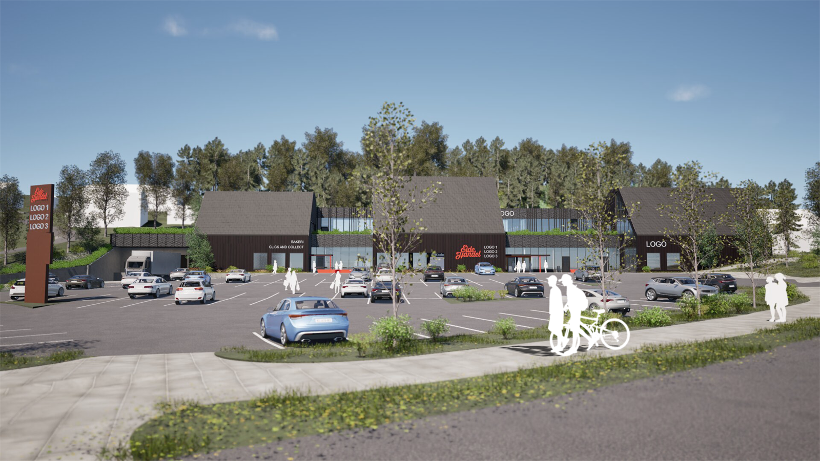 Illustrasjon utvendig, nye Eide Handel Galleribilde