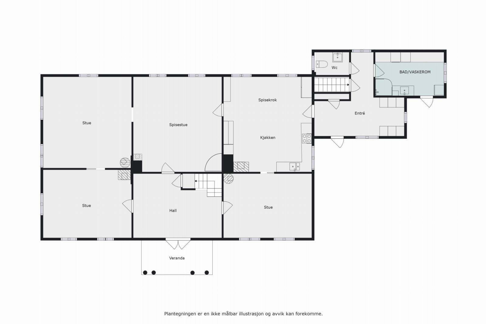 Plantegning 1 etasje Galleribilde