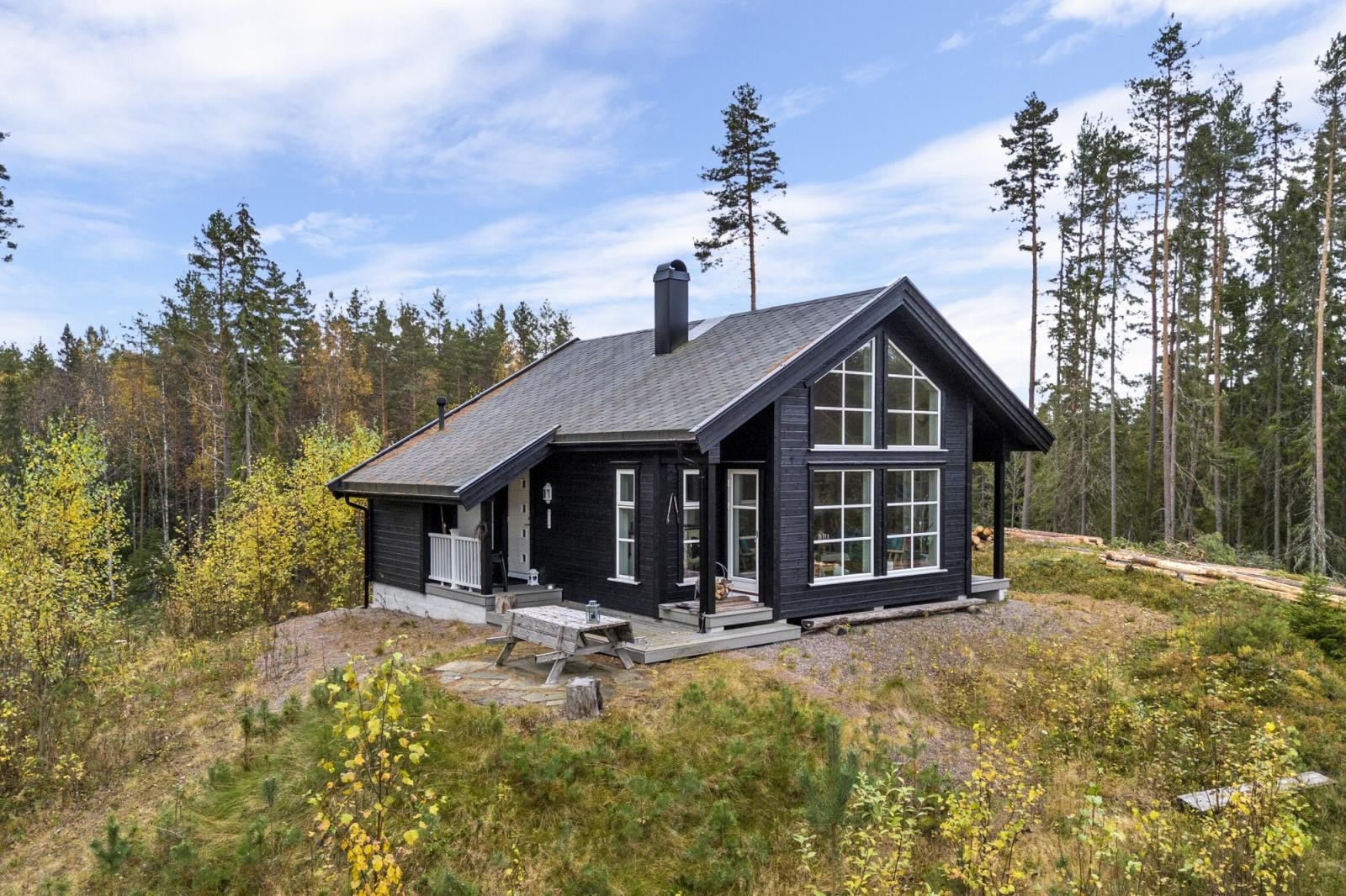 Nordlyshytte type Saga 64 med ett bruksareal på 64 kvm. Galleribilde