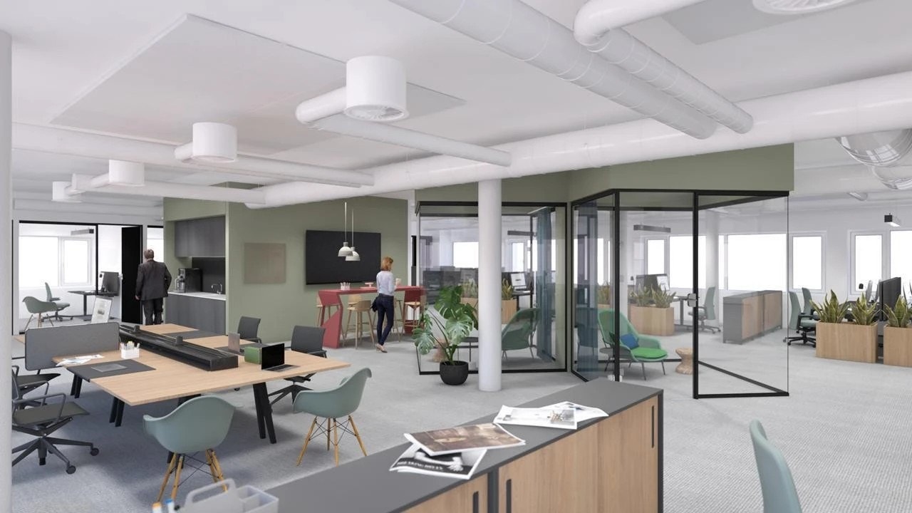Visualisering av hvordan kontorlokalene kan bli Galleribilde