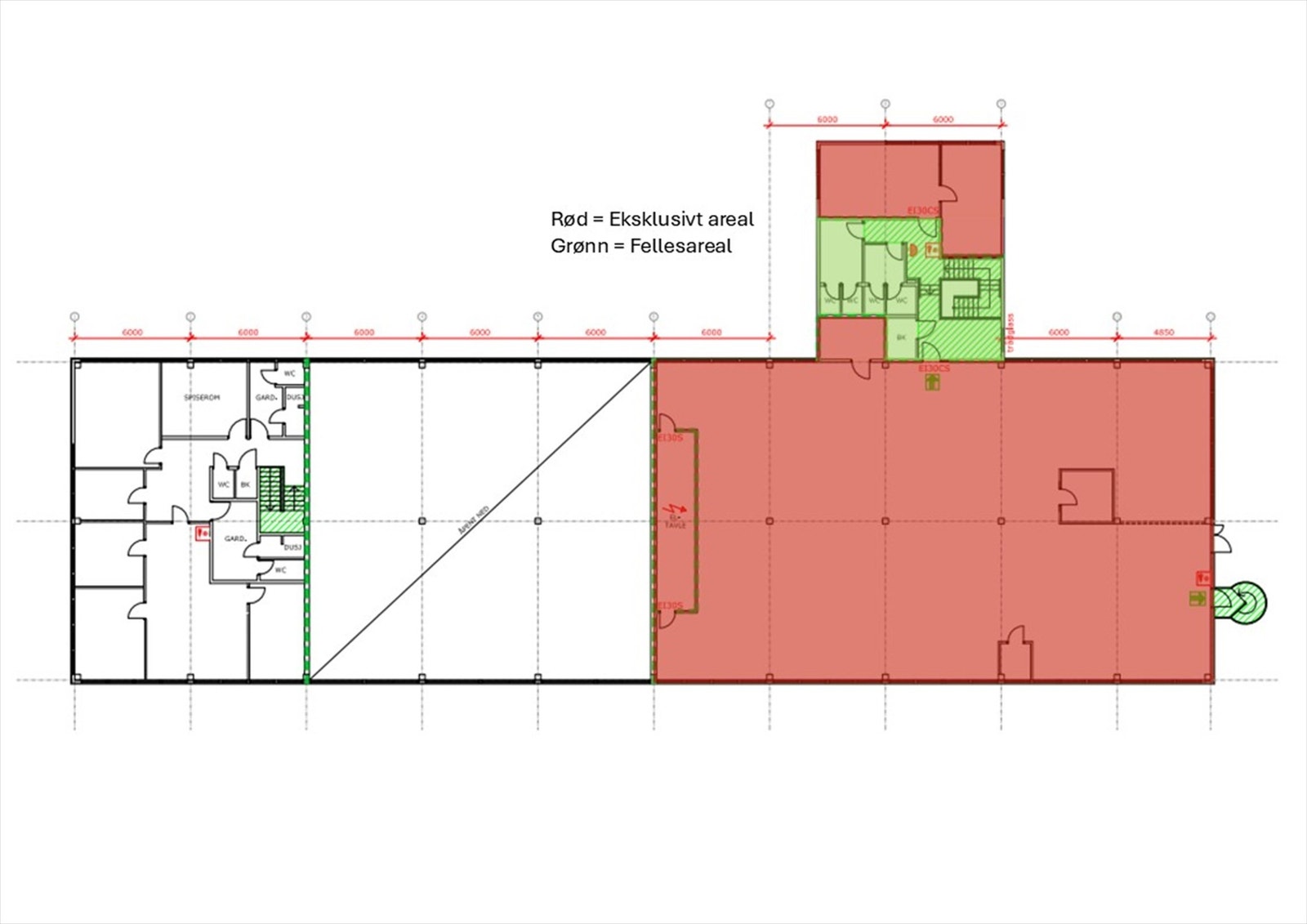 Plantegning 2. etasje Galleribilde