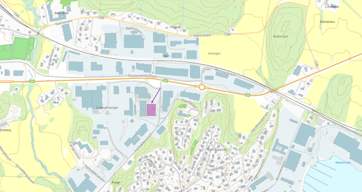 Kart og oppmerket tomteområde Galleribilde