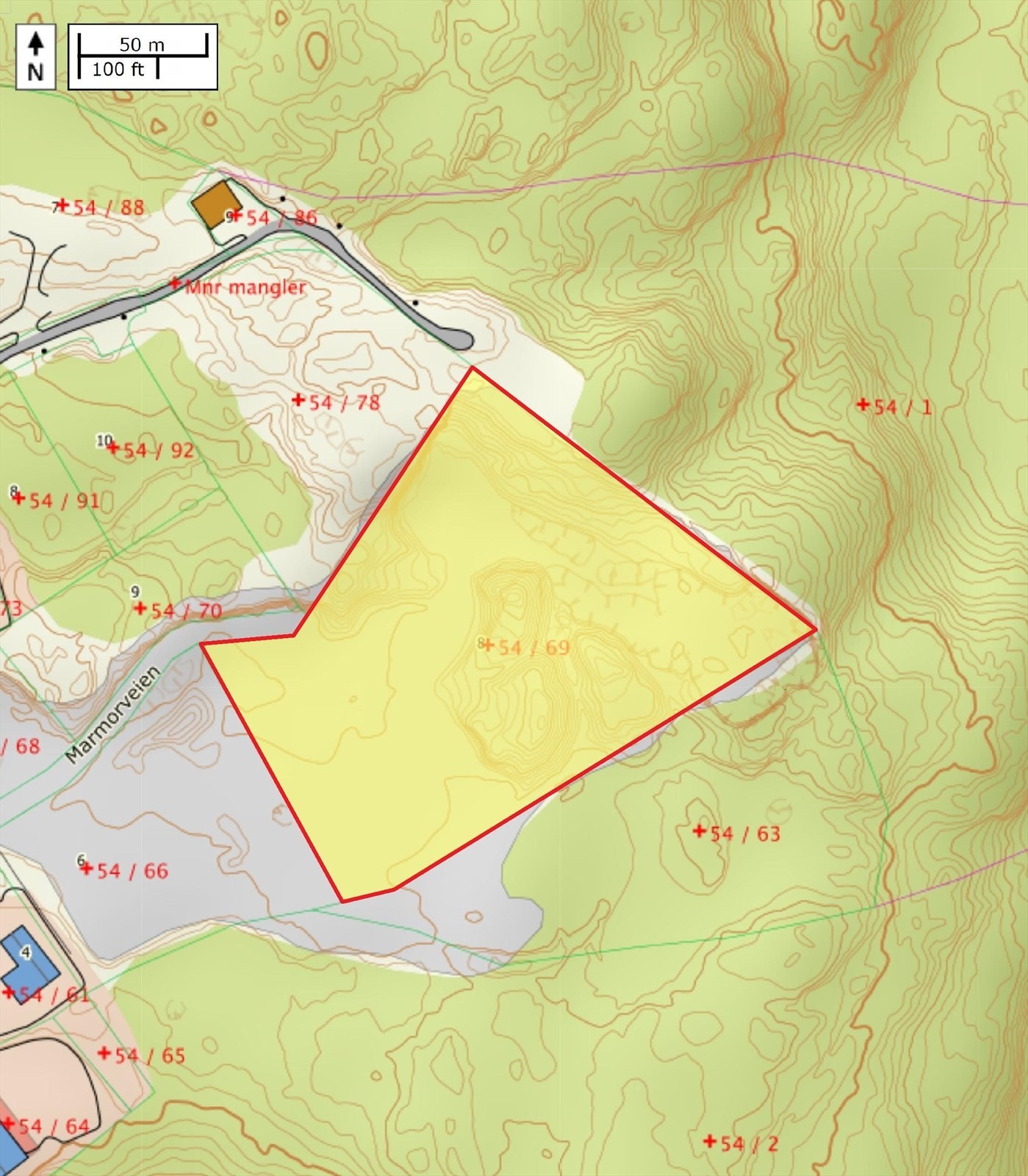 Situasjonskart Marmorveien 8 Galleribilde
