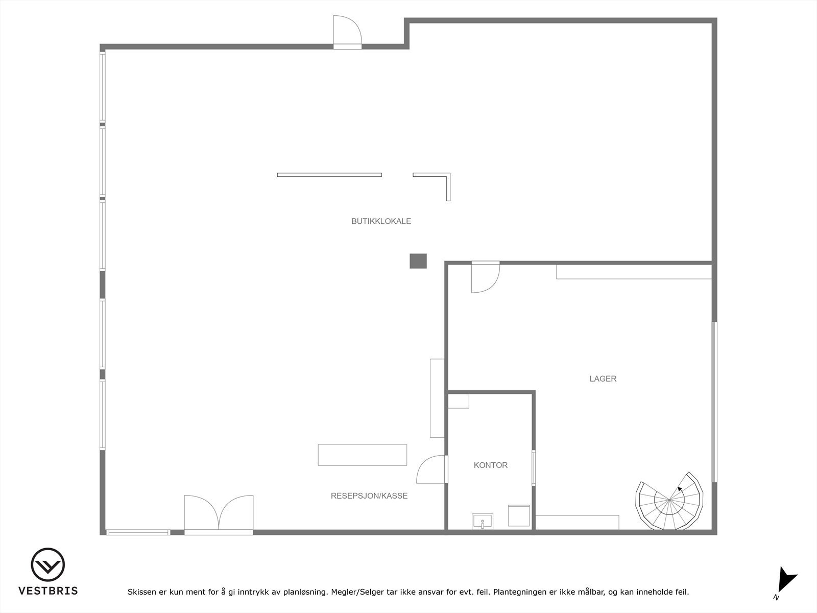 Plantegning 1. etasje Galleribilde