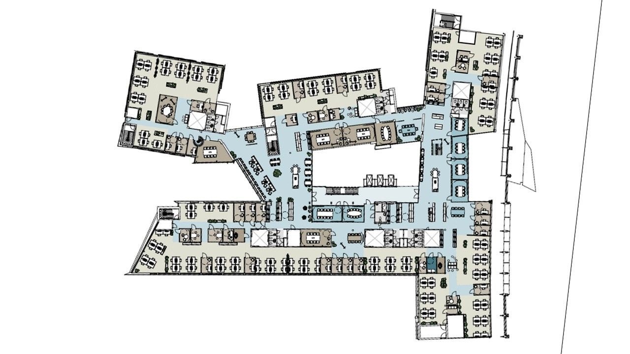 Bygg B - 4. etasje - 3 500 kvm - påbygg etasjeplan Galleribilde