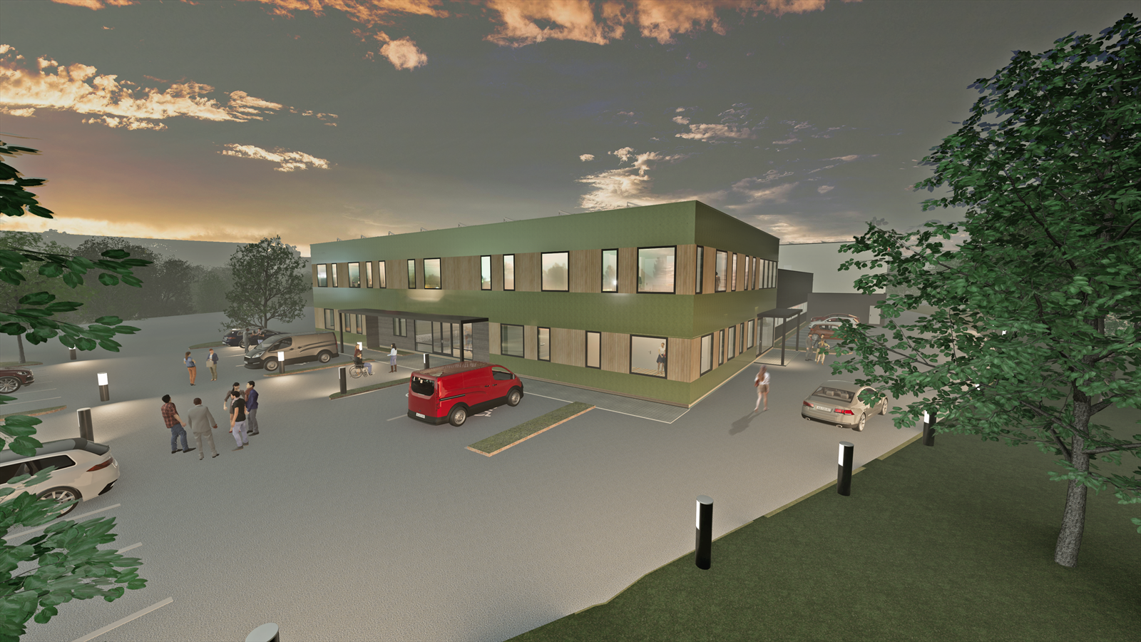 Illustrasjonsfoto av mulig bygg. Eiendommen kan tilpasses leietakers behov. Galleribilde