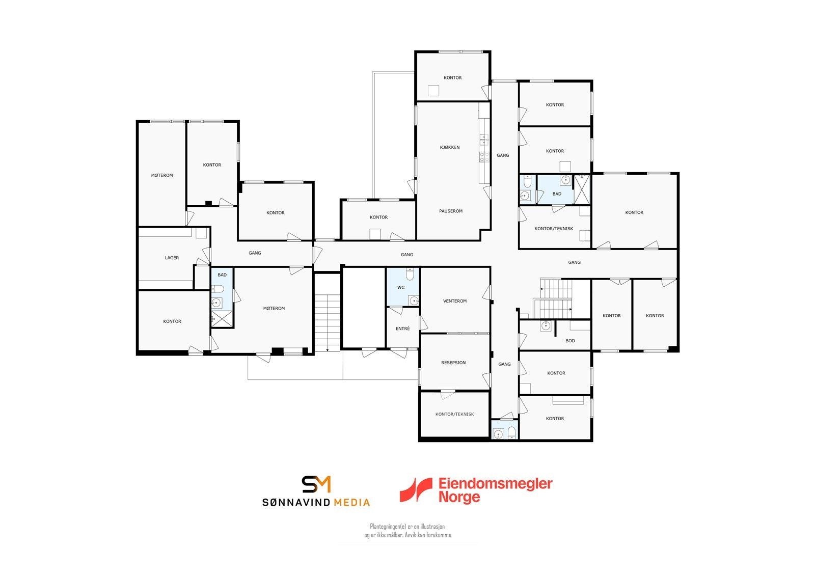 Plantegning 1.etg. Galleribilde