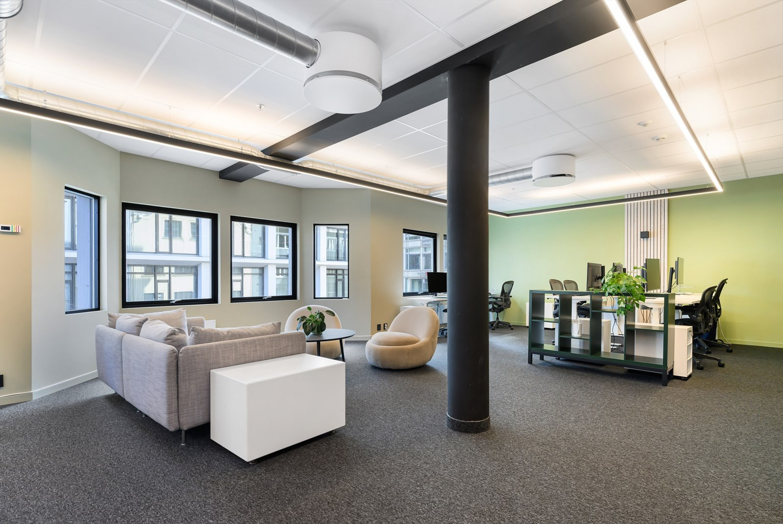 Sosial sone i lokalene i 2. etg. BTA ca. 300 m².
