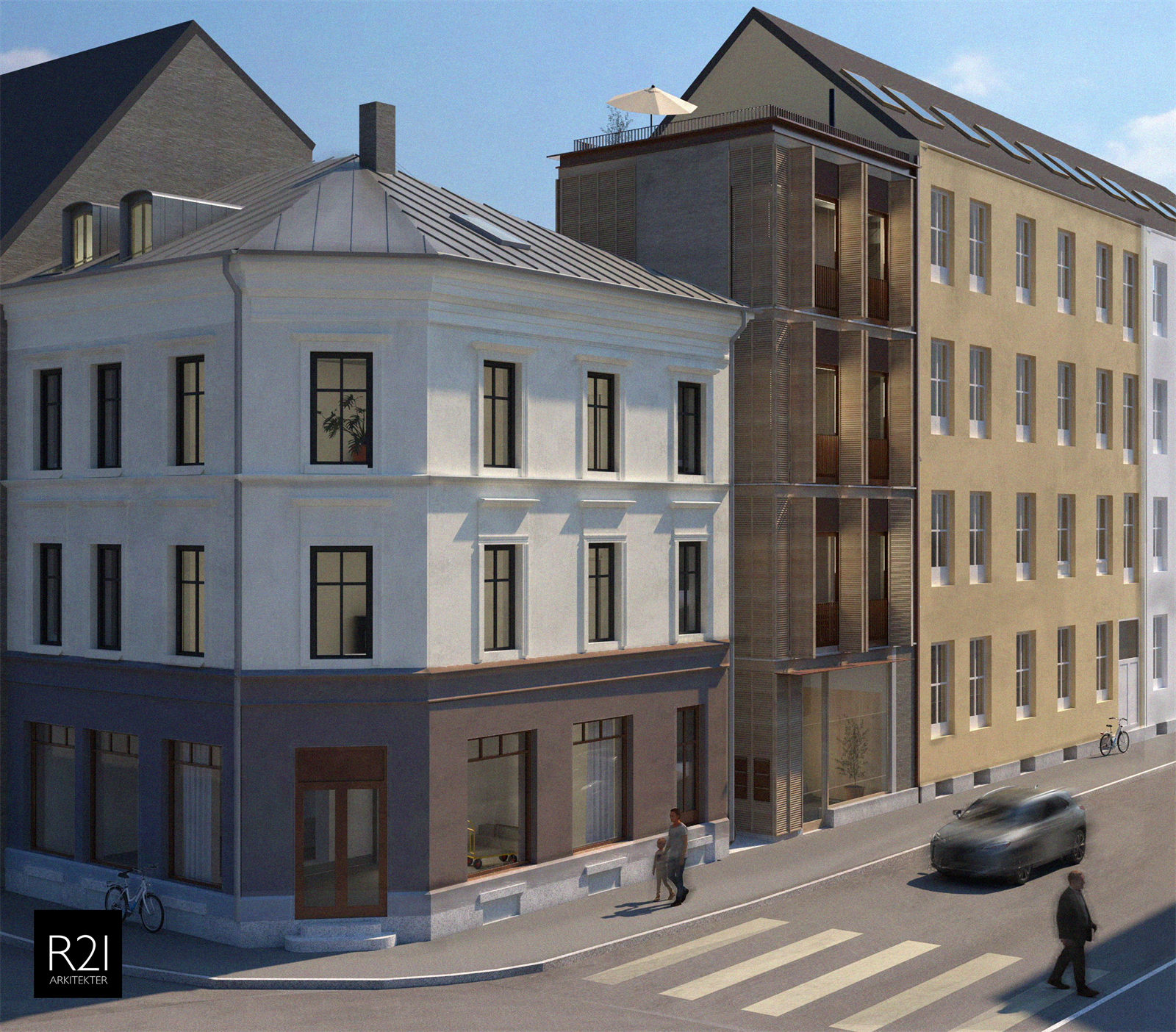 Flott hjørnegård med årlige leie ca. kr 800 000,- | Ramme til loftsutbygging og nytt boligbygg på 4 etg. Galleribilde