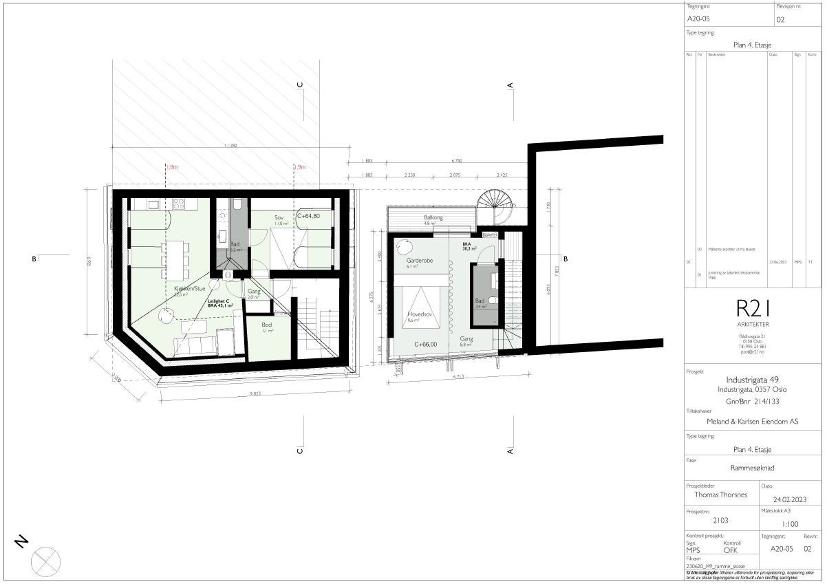 Plantegning 4 etasje Galleribilde