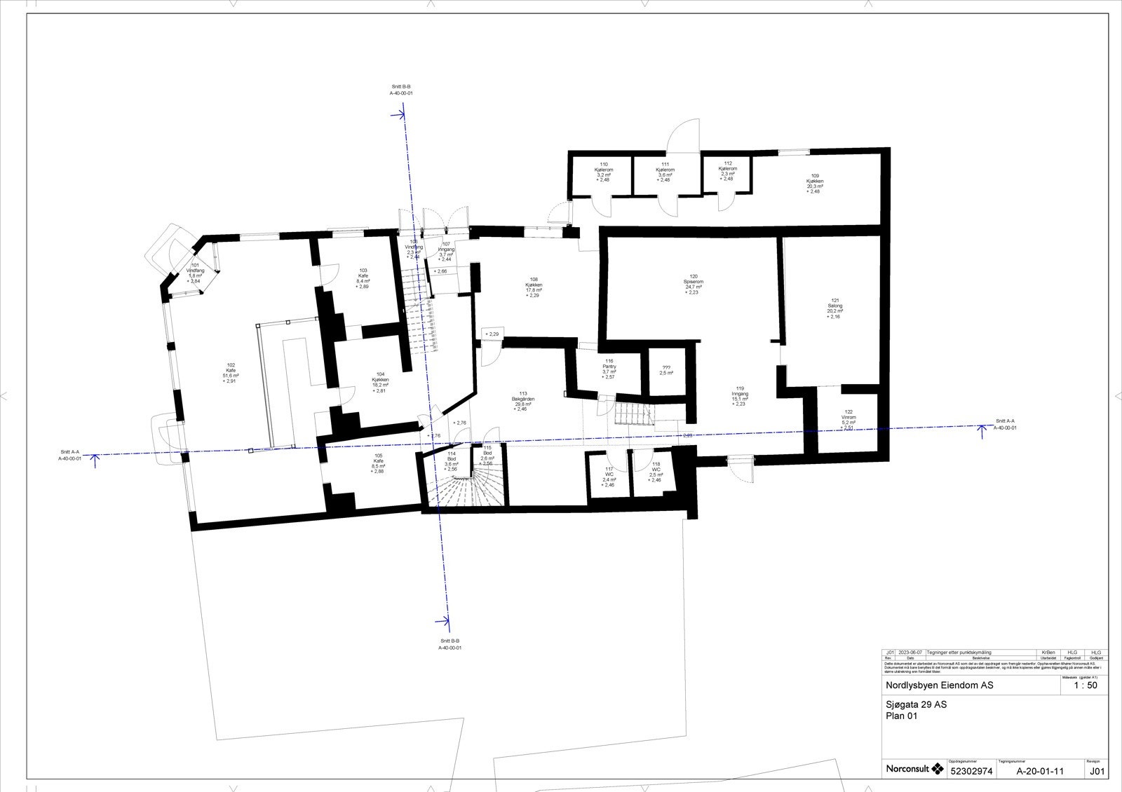 Plantegning 1. etg Galleribilde