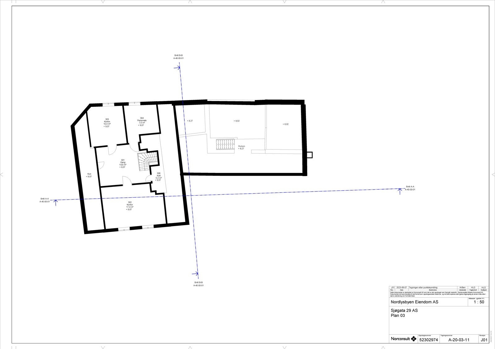 Plantegning 3. etg Galleribilde
