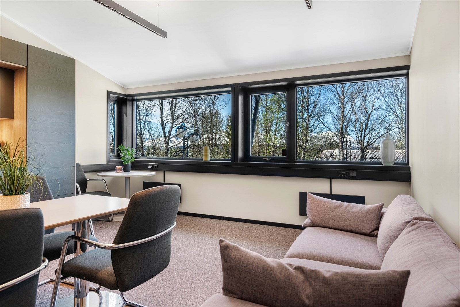 Eiendommen har store vinduer som gir godt med naturlig dagslys Galleribilde