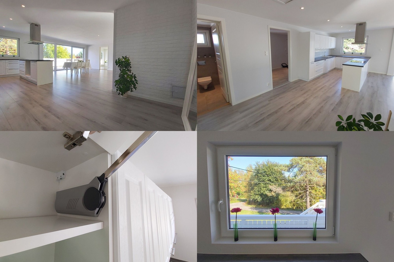 Kjøkkenet har moderne møbler, myk lukking og blum teleskoper. Det er en komfortabel øy her hvor du kan tilberede favorittrettene dine. Vasken er laget av stein av meget god kvalitet. Bosch komfyr. Radiatorer med LCD-display. Det finnes manualer for alt fo Galleribilde