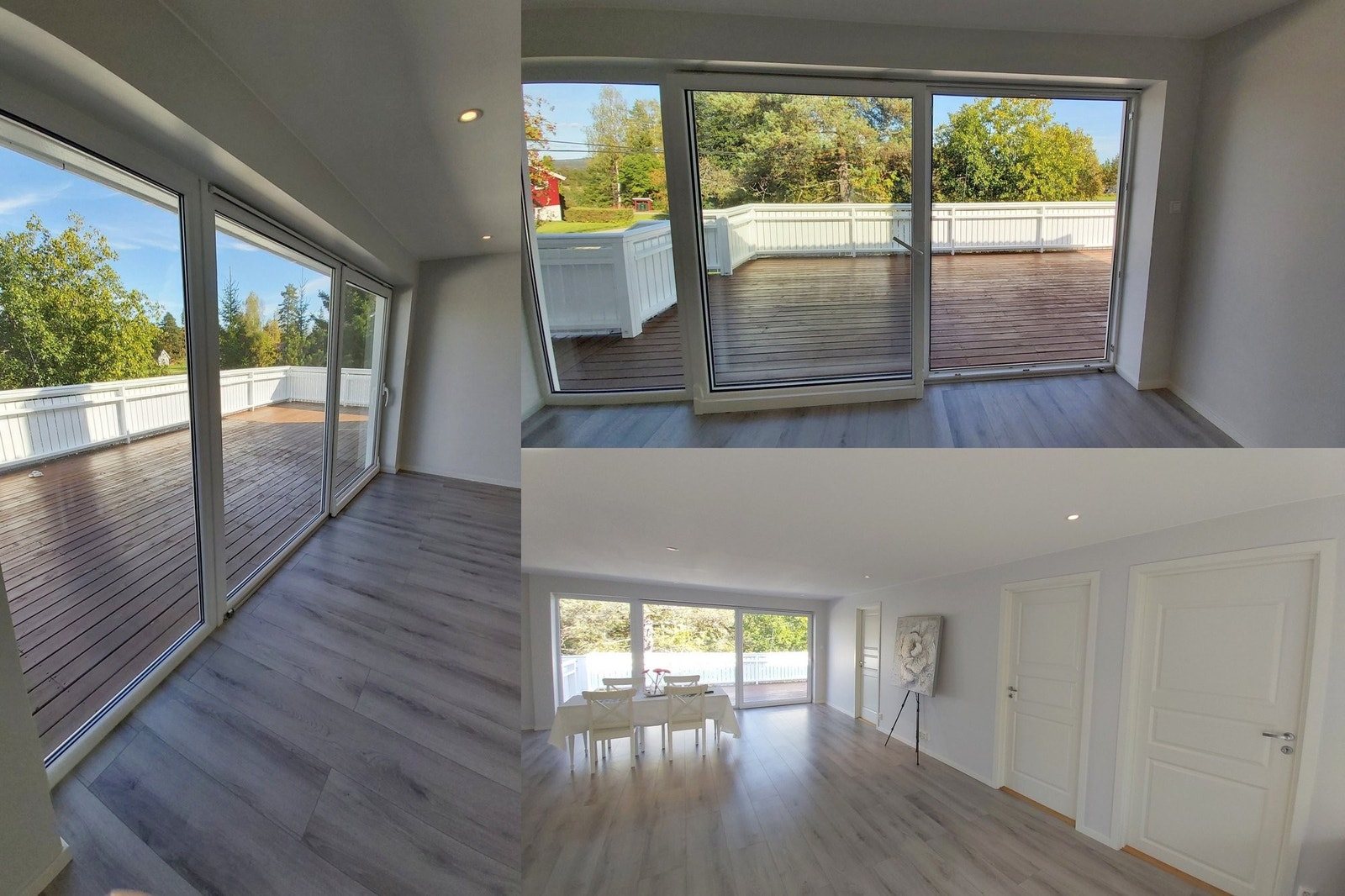 I hele huset er vinduene store og lyser godt opp i huset Galleribilde