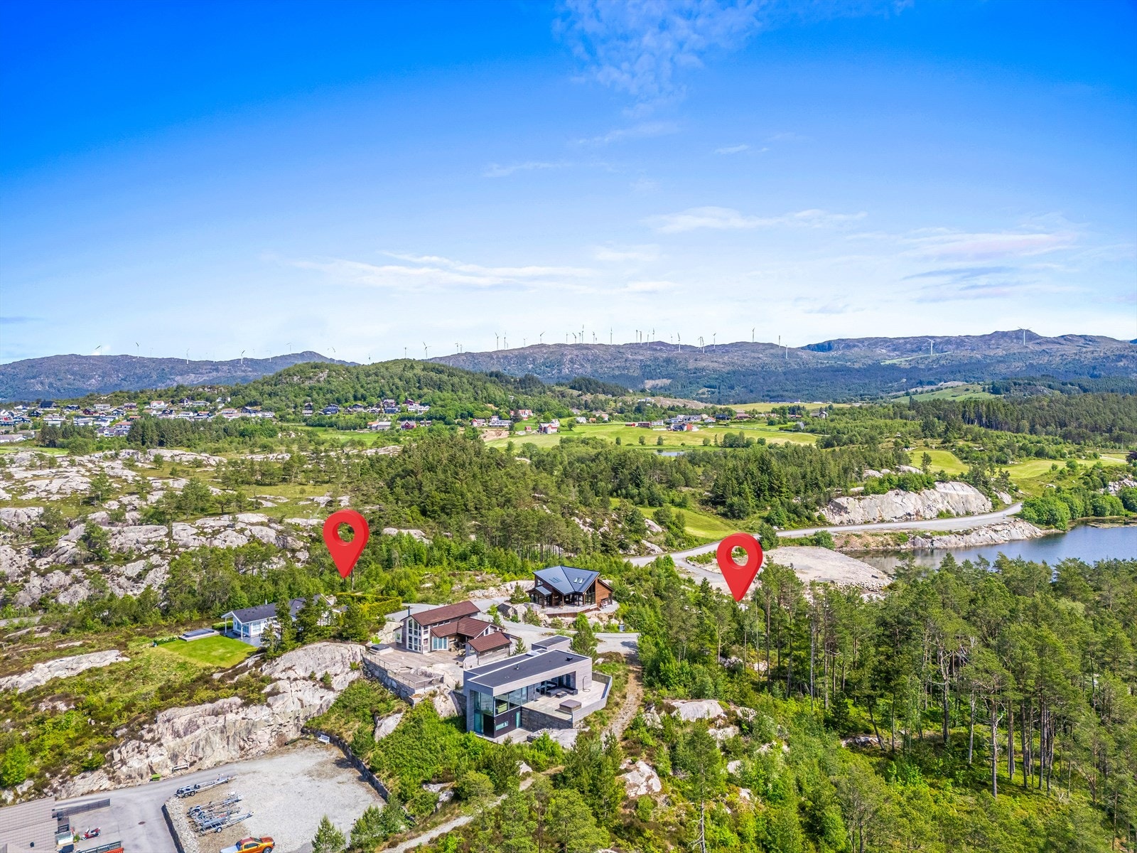 Dronefoto over Drageidklubben Galleribilde
