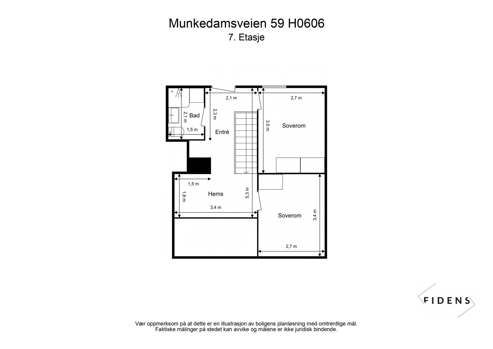 Plantegning 7. etasje. Galleribilde