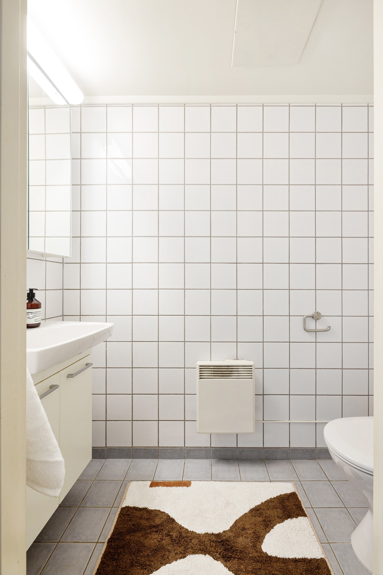 Toalettrommet er praktisk plassert ved entrèen. Galleribilde