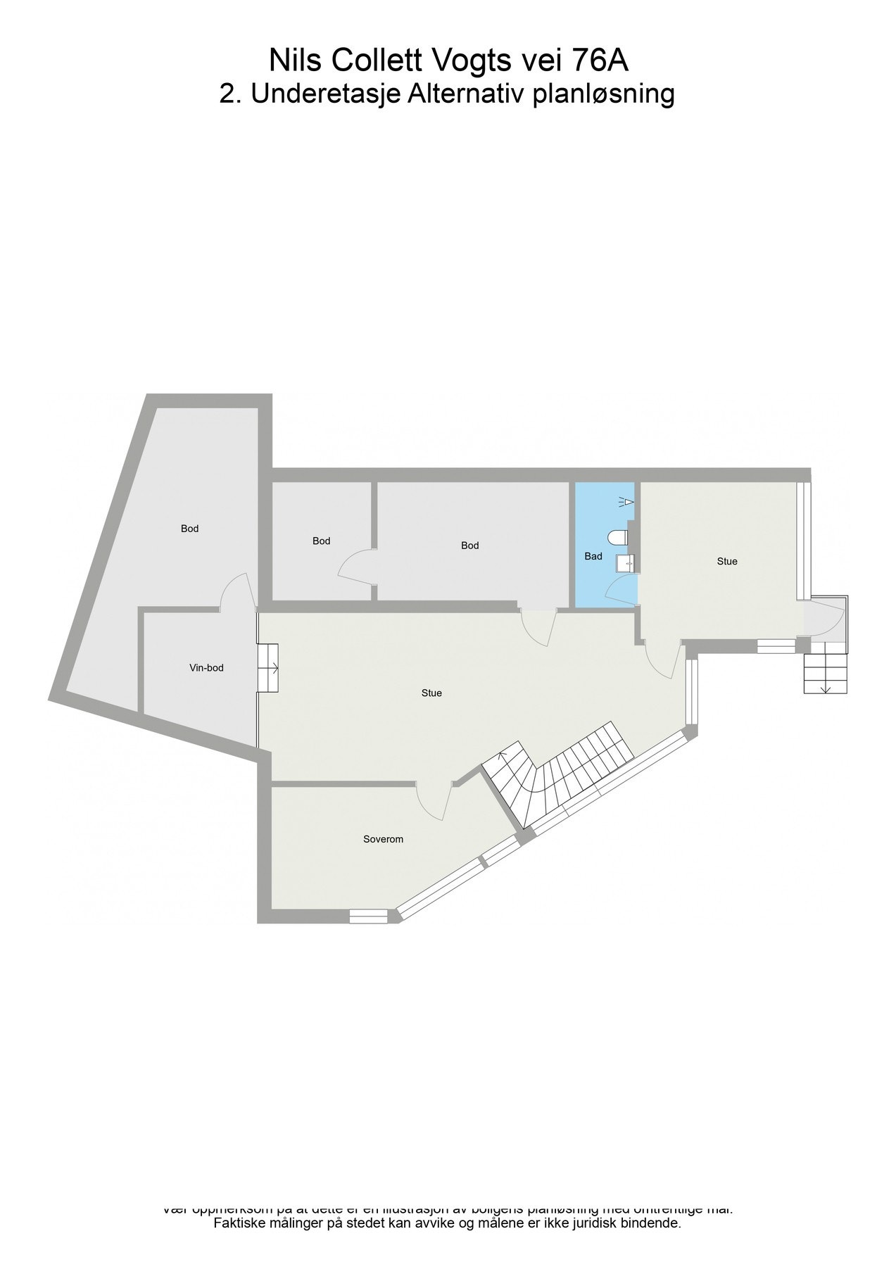 Alternativ plantegning andre underetasje. Galleribilde