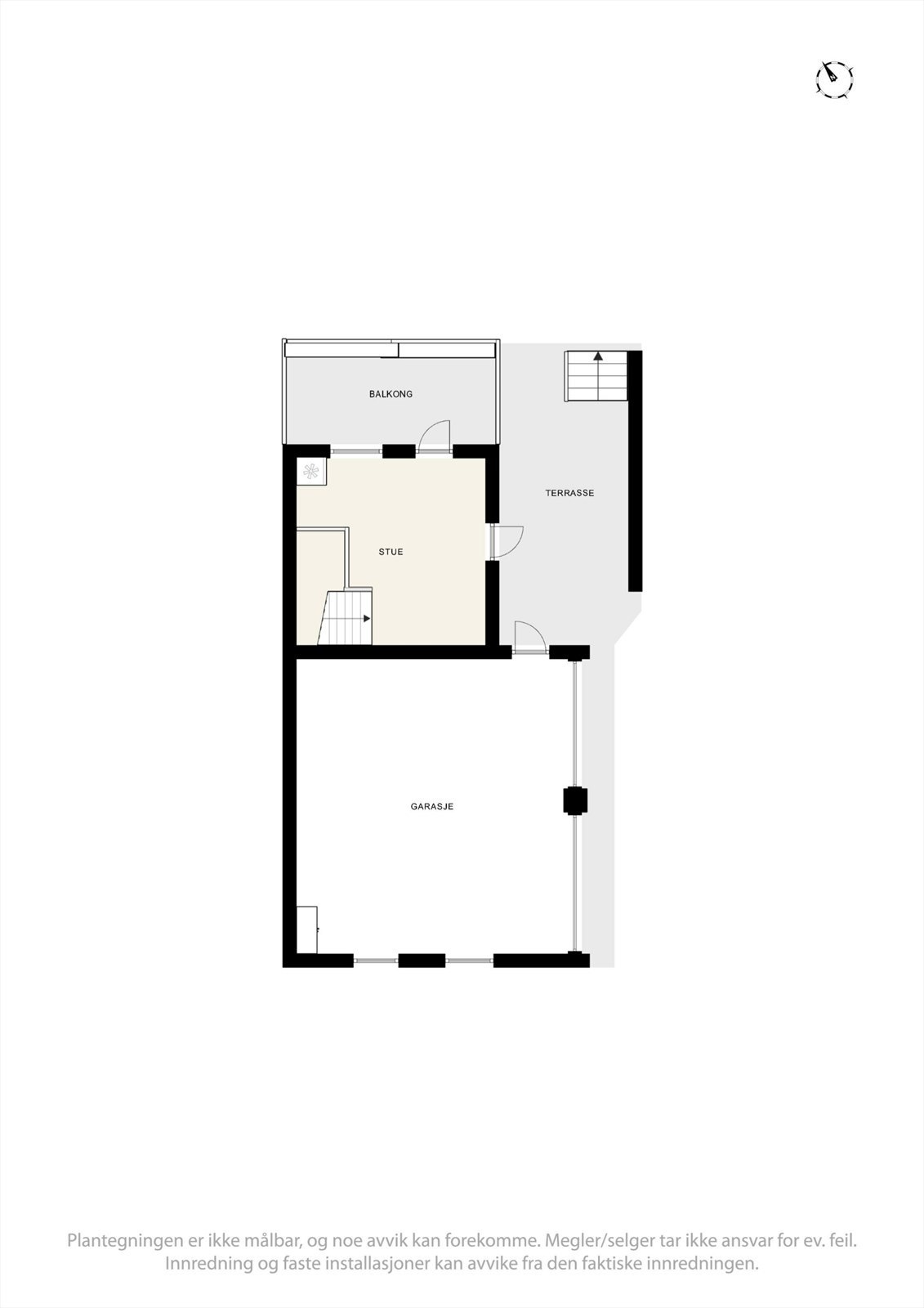 Plantegning - garasje og tilbygg 1. etasje. Galleribilde