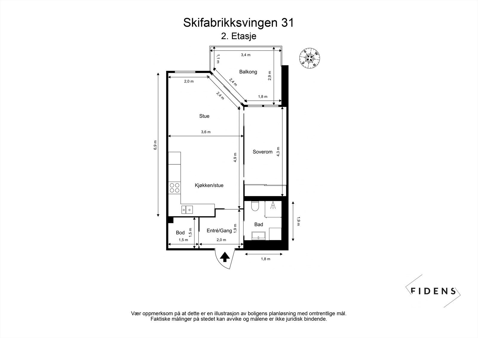 Plantegning av leiligheten. Galleribilde