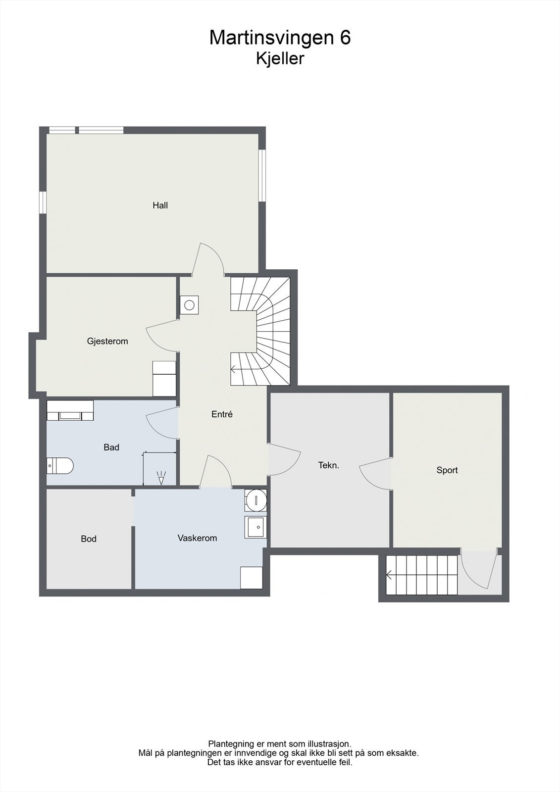 Planskisse kjeller Galleribilde