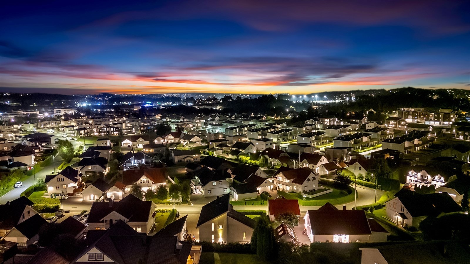 Dronebilde nabolaget. Galleribilde