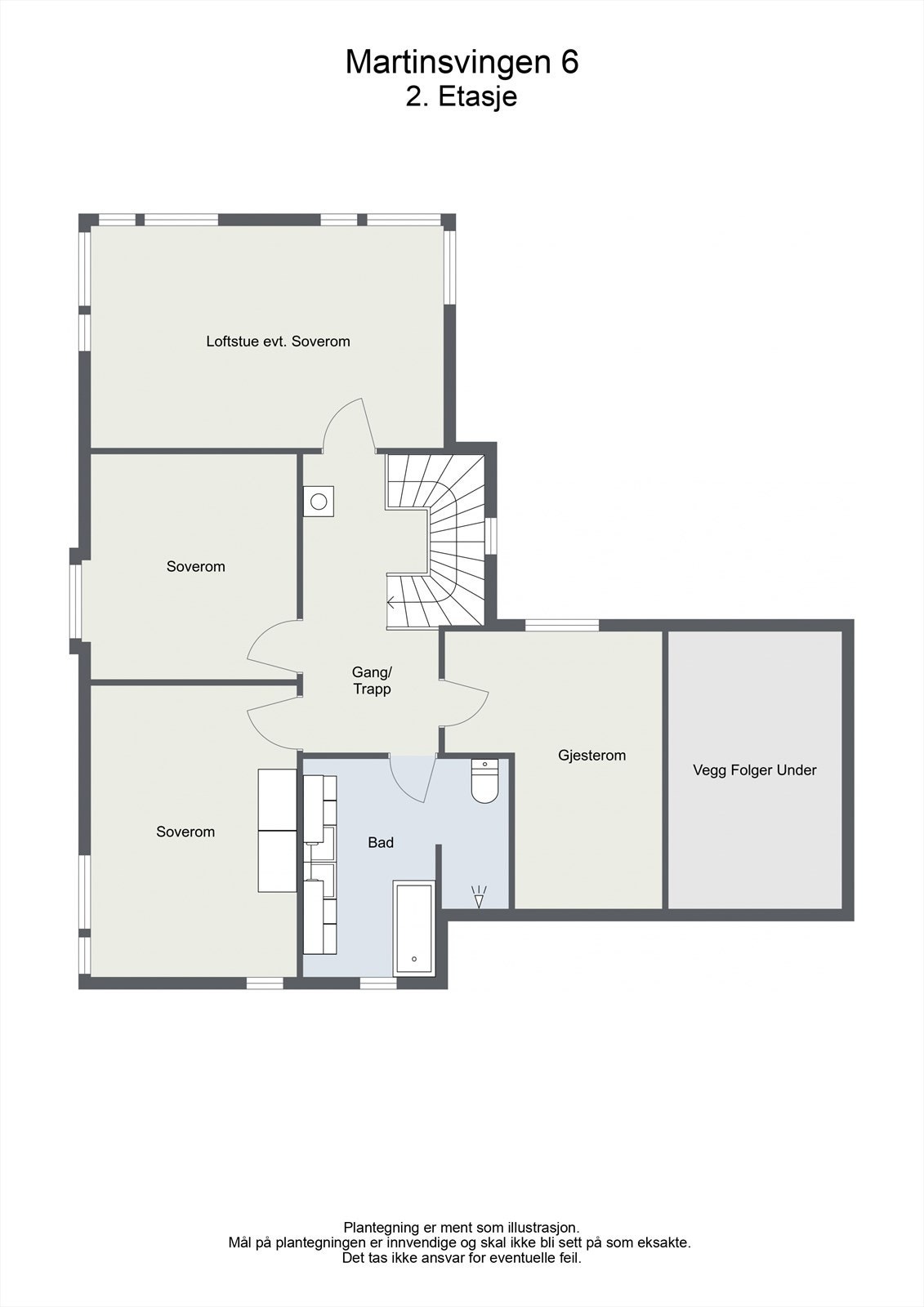 Planskisse andre etasje. Galleribilde