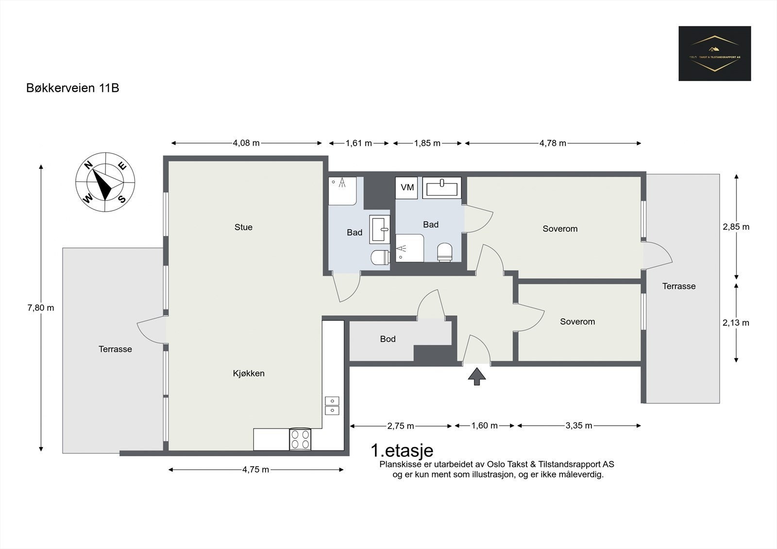 Leiligheten har en flott gjennomgående planløsning. Galleribilde