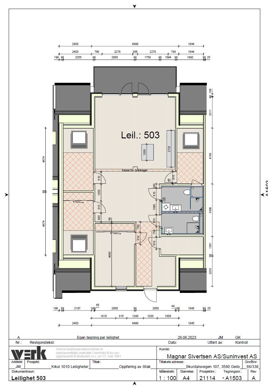 Plantegning for leilighet 503 Galleribilde