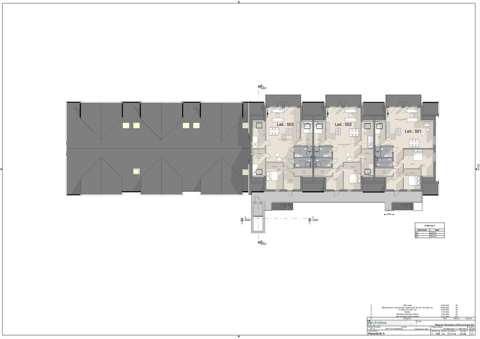 Plantegning leilighet 503 Galleribilde