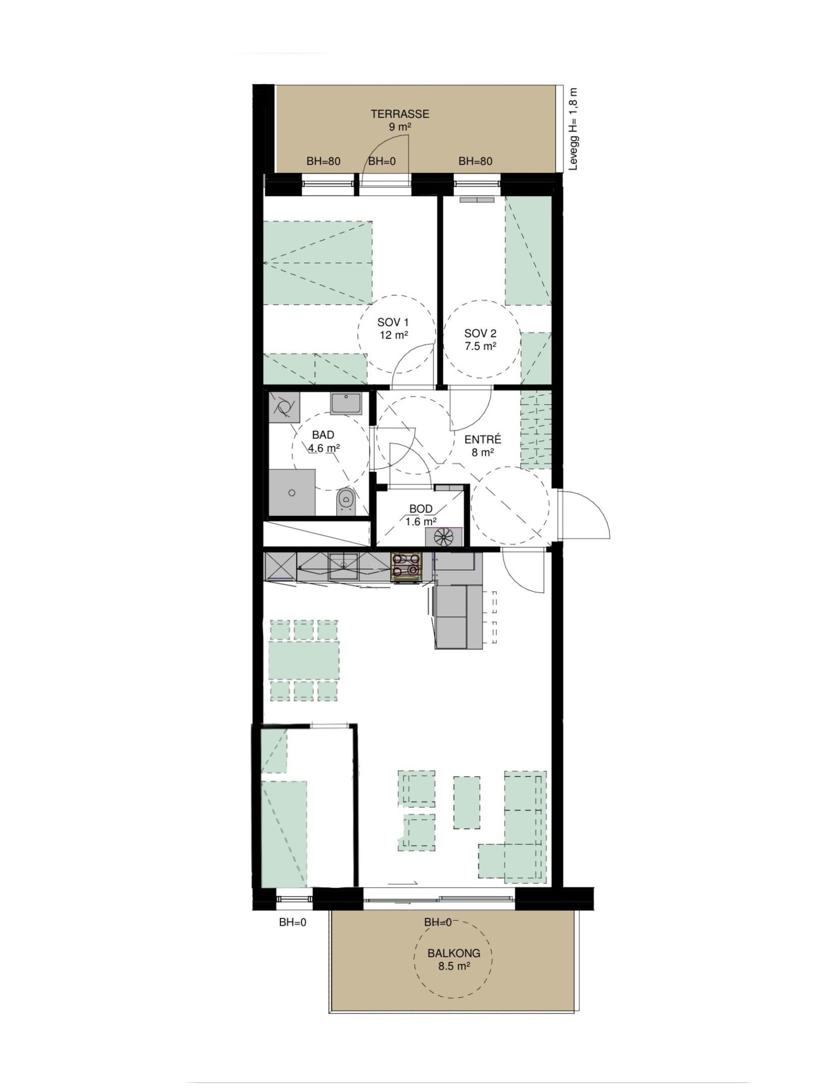 Alternativ planløsning.
Kun til inspirasjon. Galleribilde