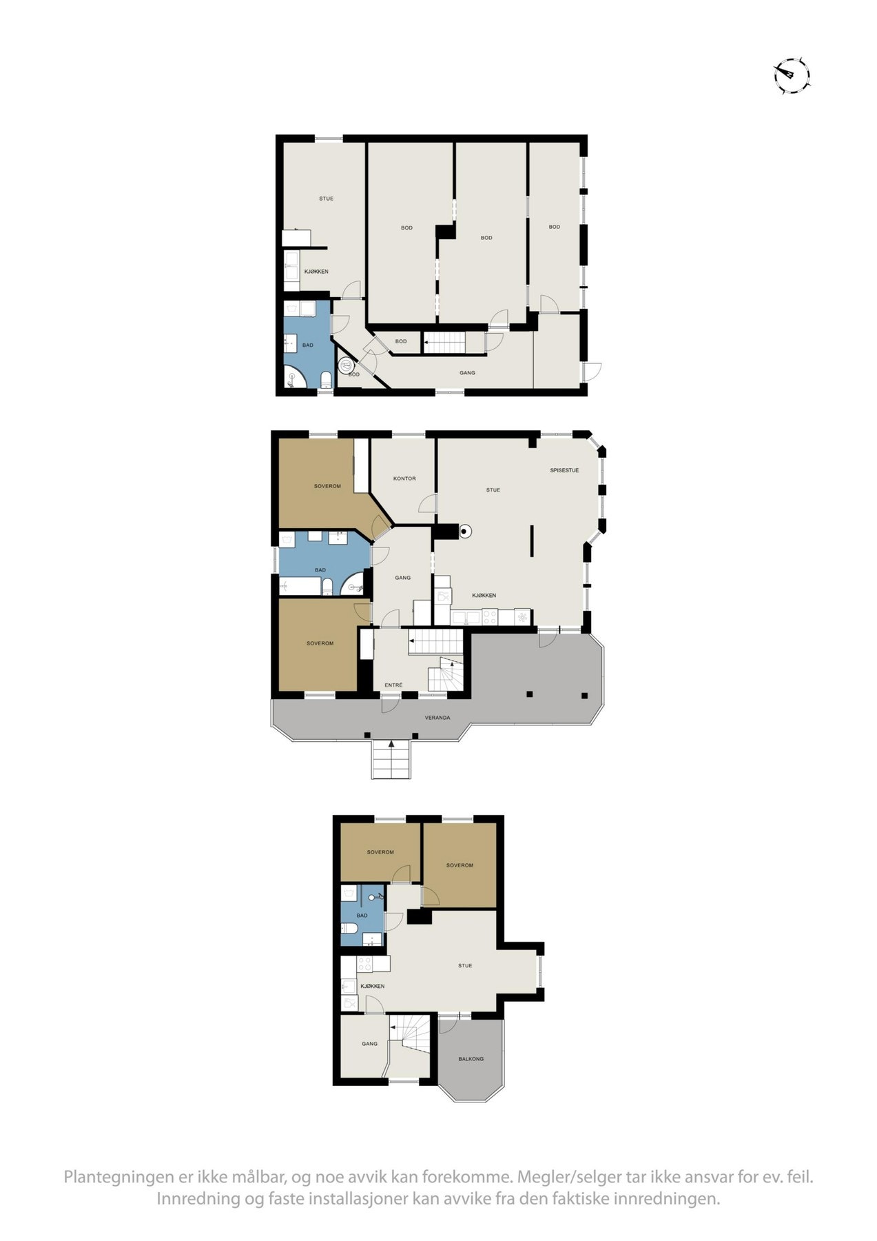 Plantegninger - alle etasjer. Galleribilde