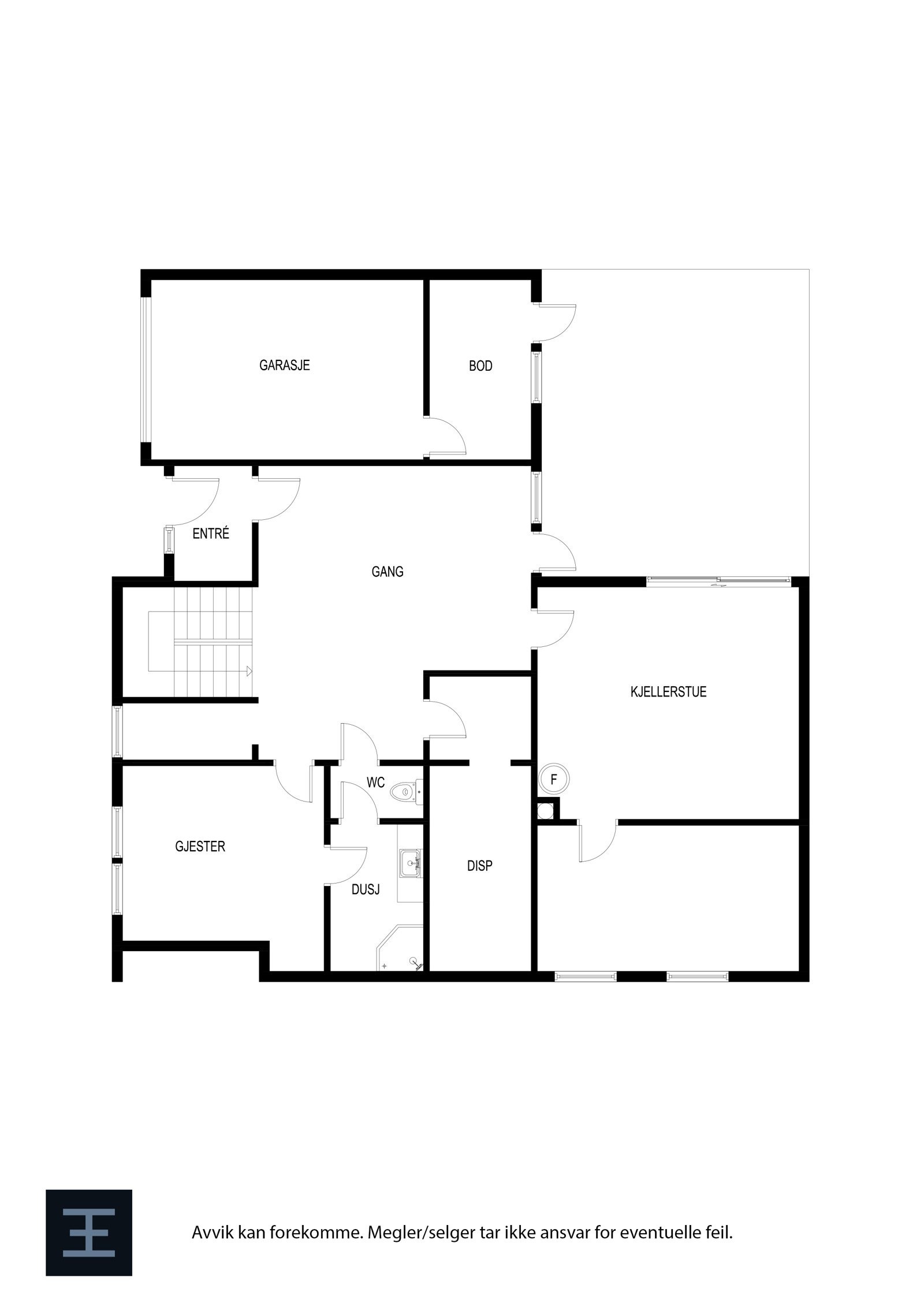 Plantegning. Sokkeletasje Galleribilde