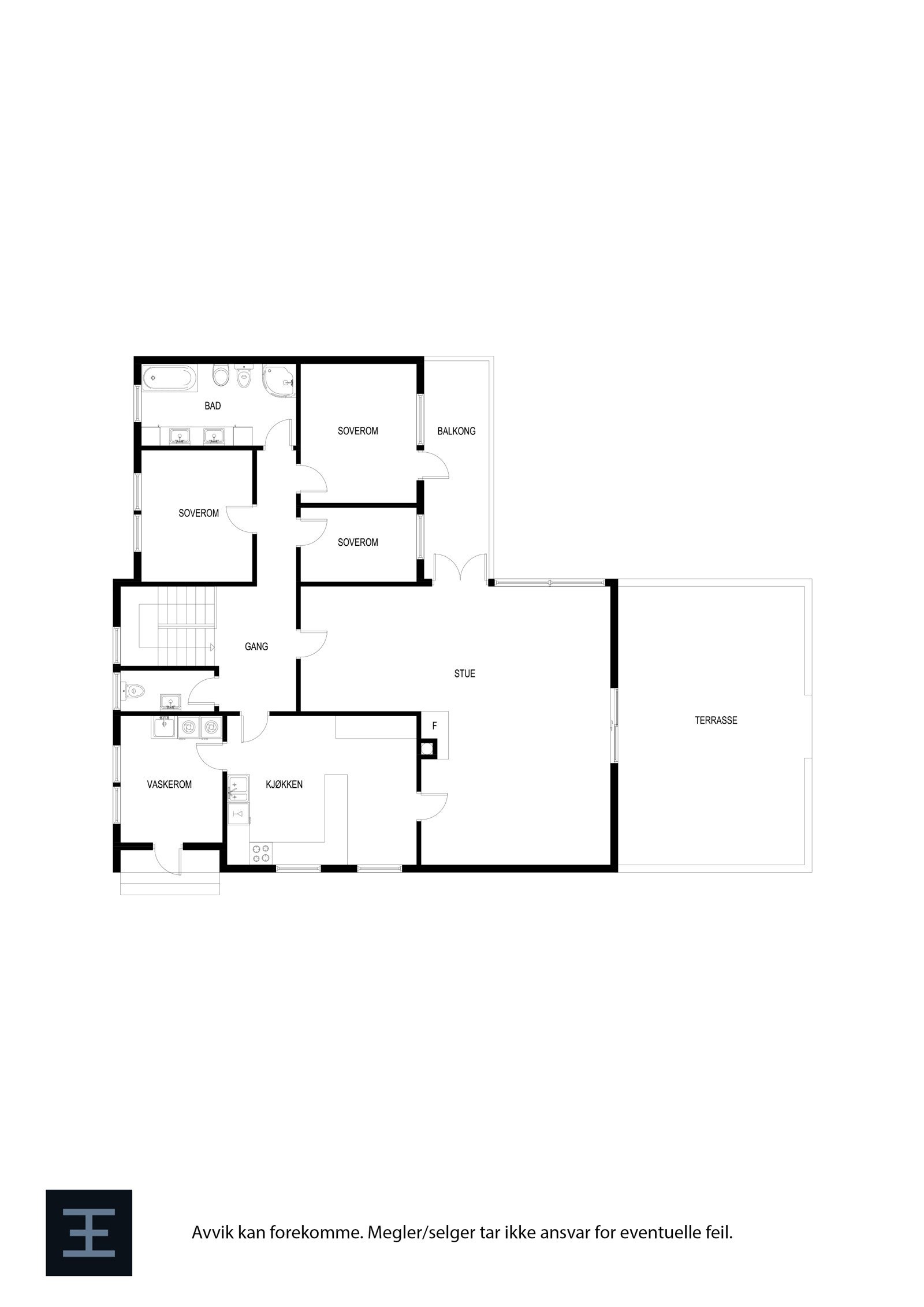 Plantegning 1. etasje Galleribilde