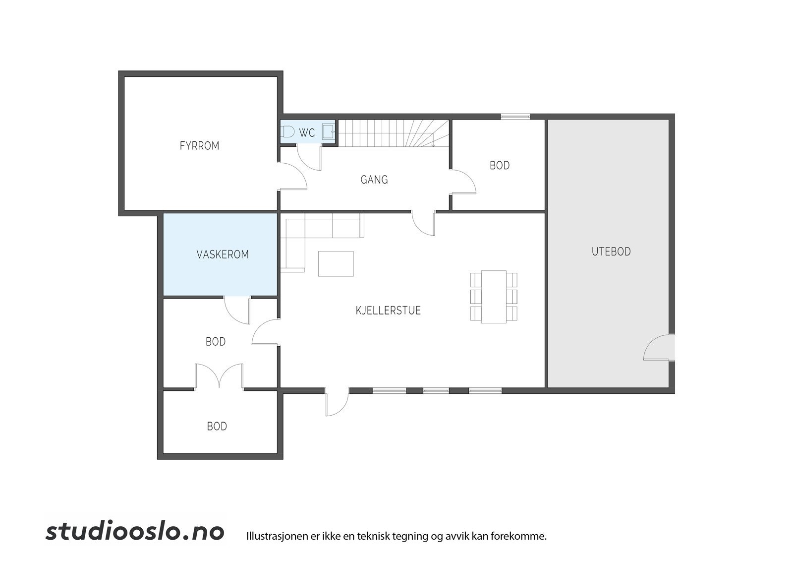 Planløsning kjeller Galleribilde